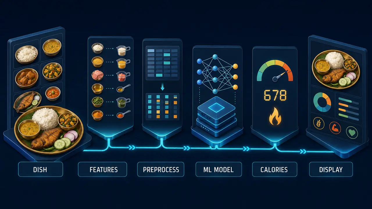 Smart Dining Caloric Display System project workflow and system architecture