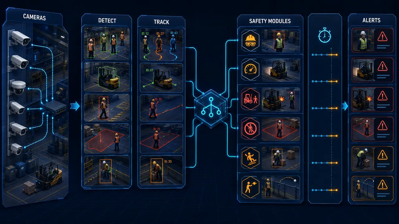 Argus Automata: Industrial Safety Video Analytics project workflow and system architecture
