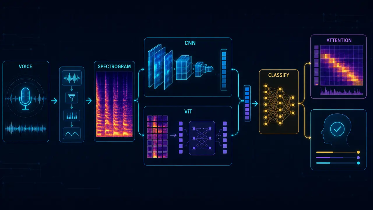 Mental Health Diagnosis Using CNNs and Vision Transformers project workflow and system architecture